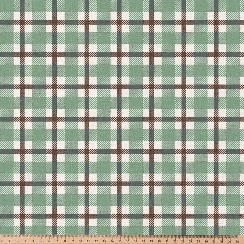 Printed Cotton NATHAN Green / Brown